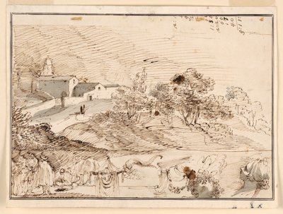 Foglio con schizzi da Giuseppe Bernardino Bison