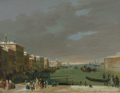 Venezia con neve e maschere da Giuseppe Bernardino Bison