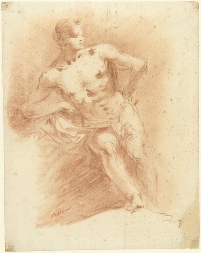 Nudo maschile seduto da Giuseppe Bernardino Bison
