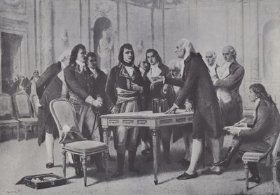 Alessandro Volta dimostra la sua batteria a Napoleone, Primo Console di Francia, 1801 da Giuseppe Bertini