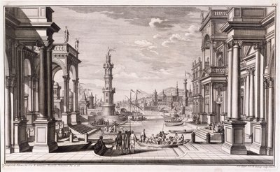 Piccolo porto con colonne in stile barocco, da 