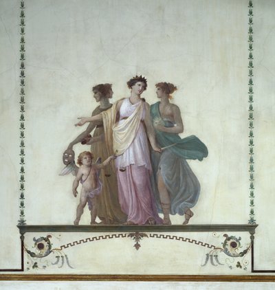 Allegoria della commedia, giustizia e verità (affresco) da Giuseppe Borsato
