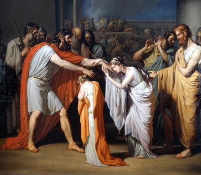 Edipo cieco incontra le sue figlie, dipinto di Giuseppe Bossi (1777-1815), Villa Comunale di Trezzo Sull