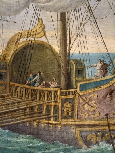 Santa Paola (Santa Paola Romana, 347-406,) parte per la Terra Santa (dettaglio) da Giuseppe Bottani