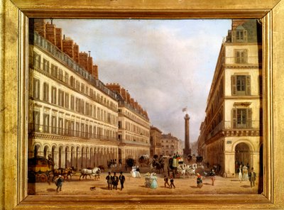La rue Castiglione in Paris in 1829 (painting) da Giuseppe Canella