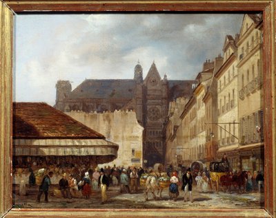 Rue des Prouvaires e la chiesa di Saint Eustache (Quartiere des Halles) a Parigi da Giuseppe Canella