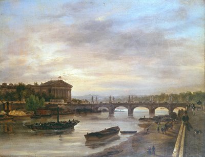 La barca di St. Cloud davanti alla Concorde nel 1826 da Giuseppe Canella
