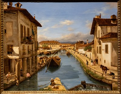 Veduta del Naviglio dal ponte di San Marco, c.1850 da Giuseppe Canella