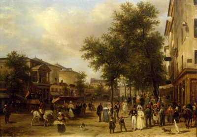 Veduta di Boulevard Montmartre, Parigi [che mostra il Théâtre des Variétés e il Passage des Panoramas]. da Giuseppe Canella