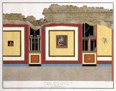 La maggior parte della lunghezza più lunga del muro di un Atrio di Pompei da Giuseppe Chiantarelli
