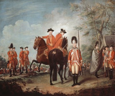 Due cavalli del reggimento, 25º Reggimento di Fanteria, Minorca, c.1769 da Giuseppe Chiesa