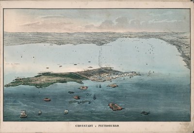 Veduta panoramica di Kronstadt, 1853 da Giuseppe Civelli