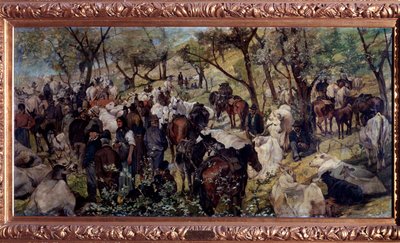 Il mercato a San Godenzo, Toscana da Giuseppe Fattori