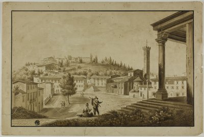 Vista della piazza di Fiesole da Giuseppe Gherardi