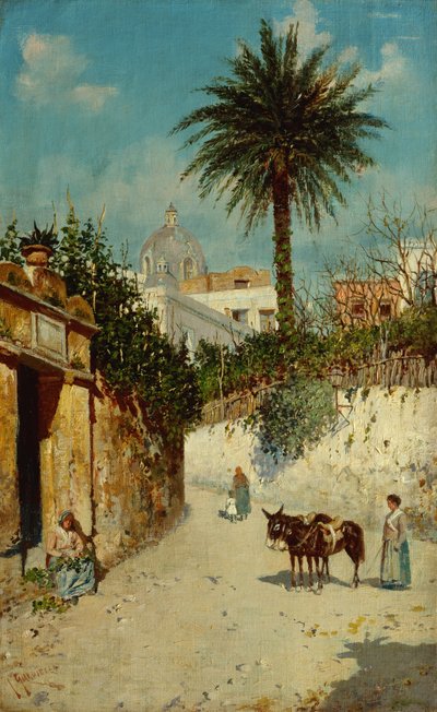 Scena di strada a Napoli (olio su tela) da Giuseppe Giardiello