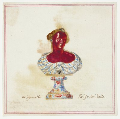 Schizzo del busto antico gioiello della Collezione Medici, Firenze da Giuseppe Grisoni