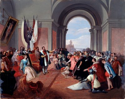 Andrea Doria rifiuta la corona di Genova, di Giuseppe Isola (1808-1893), c. 1868 da Giuseppe Isola