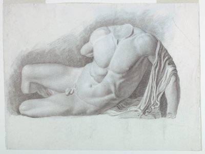 Studio Accademico di un Calco di un Nudo Classico da Giuseppe Longhi