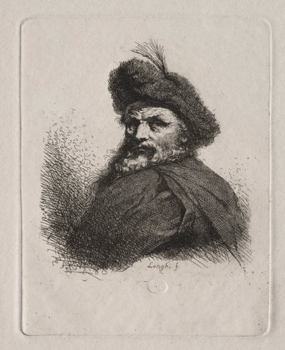 Busto di un uomo con cappello di pelliccia da Giuseppe Longhi