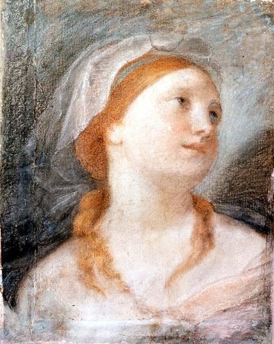 Studio della testa di una giovane donna con capelli rossi da Giuseppe Maria (circle of) Crespi