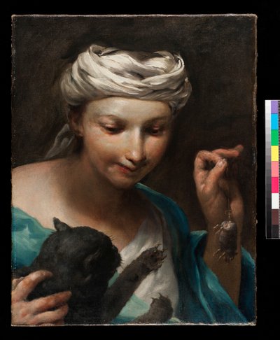 Ragazza con un gatto, prima del 1747 da Giuseppe Maria Crespi