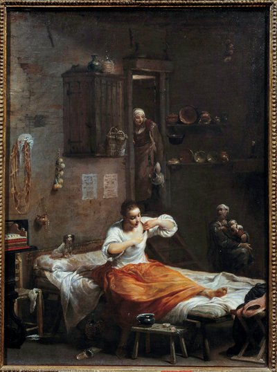 La donna con la pulce da Giuseppe Maria Crespi