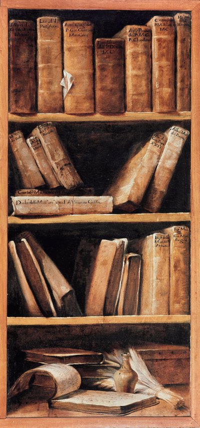 Natura morta biblioteca con libri di musica. Dipinto di Giuseppe Maria Crespi detto lo Spagnolo (1665-1747) 1715 Bologna, Conservatorio di musica da Giuseppe Maria Crespi
