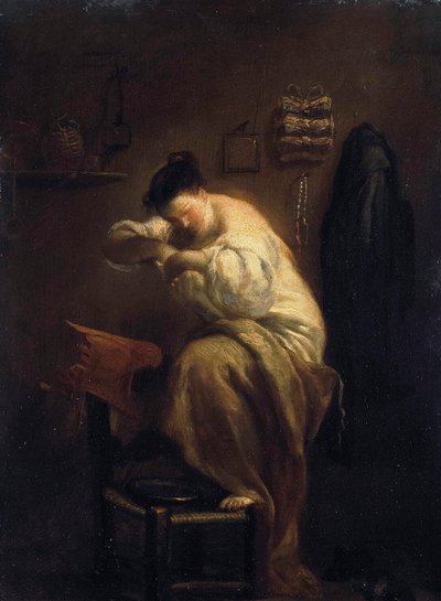 Donna che cerca le pulci, 1710s da Giuseppe Maria Crespi