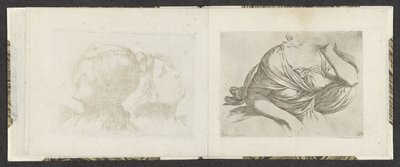 Bovenlichaam van een vrouw da Giuseppe Maria Mitelli