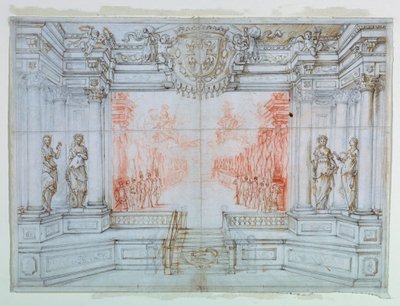 Disegno, scenografia: Balletto Cele, 1674 da Giuseppe Maria Mitelli