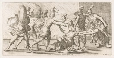 I Greci trascinano Cassandra fuori dal tempio (Omzwervingen van Aeneas) da Giuseppe Maria Mitelli