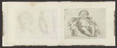 Bambino nudo sdraiato da Giuseppe Maria Mitelli