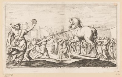 Il cavallo di Troia viene portato dentro da Giuseppe Maria Mitelli