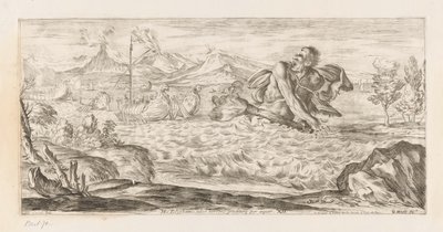 Polifemo insegue la flotta di Enea da Giuseppe Maria Mitelli