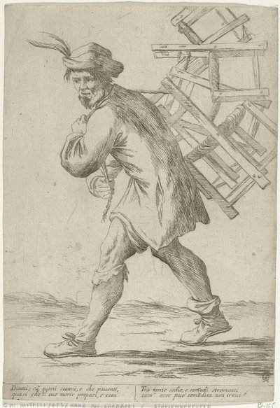 Venditore di sedie (Straatverkopers in Bologna) da Giuseppe Maria Mitelli