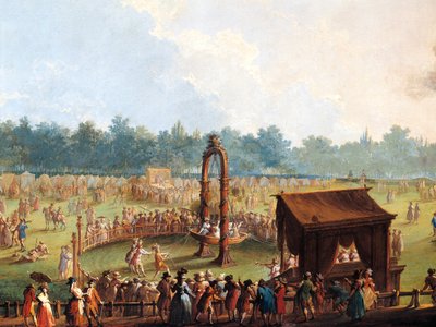 Celebrazione alle Cascine in onore di Ferdinando III, Giochi nel prato della Grande Quercia da Giuseppe Maria Terreni