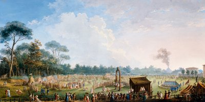 Celebrazione alle Cascine in onore di Ferdinando III, Giochi nel prato della Grande Quercia da Giuseppe Maria Terreni