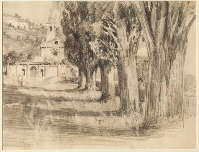 Paesaggio con una chiesa da Giuseppe Mentessi