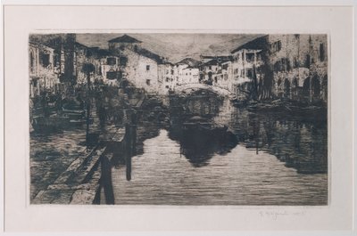 Il canale del mercato del pesce a Chioggia da Giuseppe Miti Zanetti