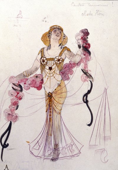 Costume di Mata Hari disegnato da Giuseppe Palanti nel 1912 per il ballo 