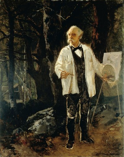 Autoritratto nella Foresta di Fontainebleau da Giuseppe Palizzi