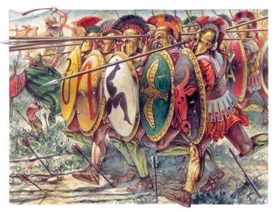 Antica Grecia: opliti, fanteria pesantemente armata - Antica Grecia: opliti - Illustrazione di Giuseppe Rava da Giuseppe Rava