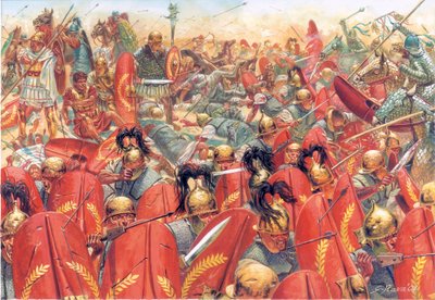 Antica Roma: la Battaglia di Carre (o Charan) sconfisse le legioni romane sotto il generale Crasso, dai Parti guidati dal generale Surena il 9 giugno da Giuseppe Rava
