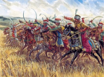 Primo Impero: la carica della cavalleria dei Mamelucchi di Napoleone I - Illustrazione di Giuseppe Rava da Giuseppe Rava
