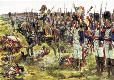Prima Impero: la battaglia di Essling (o battaglia di Aspern) nel maggio 1809 tra i soldati della Grande Armata di Napoleone I guidati dal generale Dorsenne e l