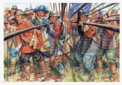 Prima Rivoluzione Inglese (1641-1649): fanti del Nuovo Modello di Esercito di Oliver Cromwell da Giuseppe Rava