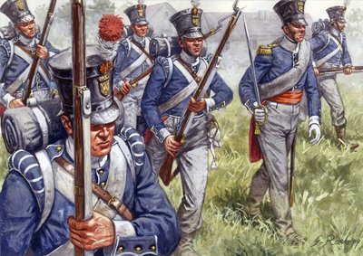 Primo impero: fanteria belga o olandese intorno al 1815 - Primo impero: fanteria belga o olandese - Illustrazione di Giuseppe Rava da Giuseppe Rava