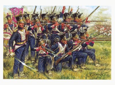 Prima Impero, campagna tedesca: fanteria polacca alla battaglia di Lipsia nell