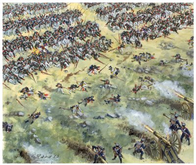 Prima Impero, campagna tedesca: fanteria russa sconfitta alla battaglia di Lipsia nell