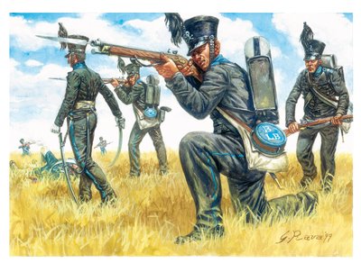 Primo impero: il reggimento di fanteria dei Brunswick Neri - Primo impero: reggimento di fanteria del battaglione Leib di Brunswick (illustrazione) da Giuseppe Rava